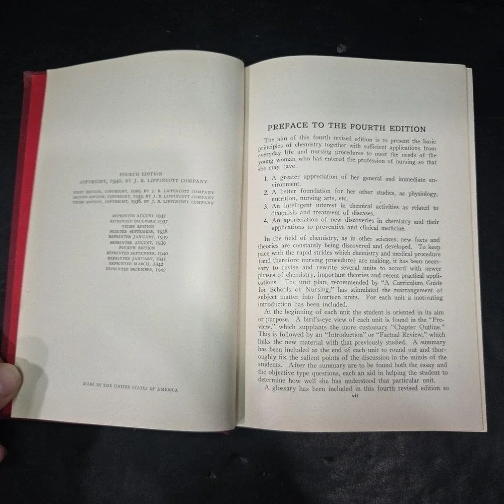 Essentials of Chemistry Luros Oram 1940 4th Ed Revised Hardcover Lippincott